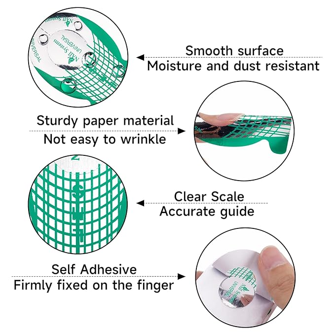 G2PLUS Nail Forms for Gel Builder, 500PCS Nail Extension Forms, Long Length Reusable Tip Shape Guide Stickers for DIY and Home Use Salon Supplies