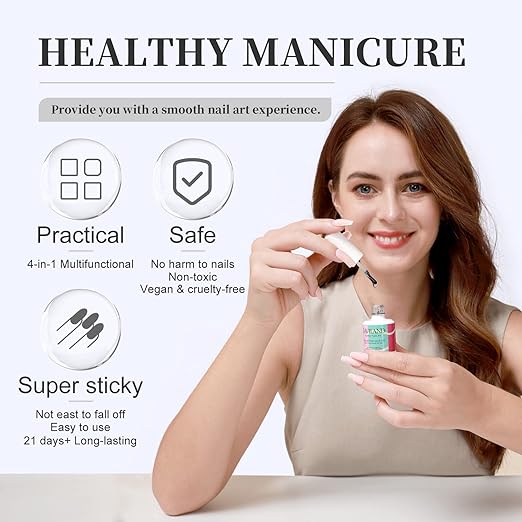 SAVILAND Gel Nail Glue: 15 ML Gel Nail Glue U V Nail Glues Super Strong Nail Glues for Press Ons, Long Lasting Nail Tips Manicure Art Tool Nail Lamp Needed
