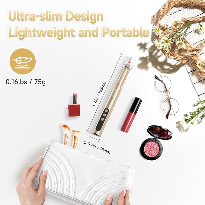 Cordless Electric Nail Drill 35000 RPM, Professional Nail File Kit with LCD Display, 12 Bits & 36 Sanding Bands, for Acrylic Gel Nails, Pet Claws, Salon & Home Use (Sand Dune)