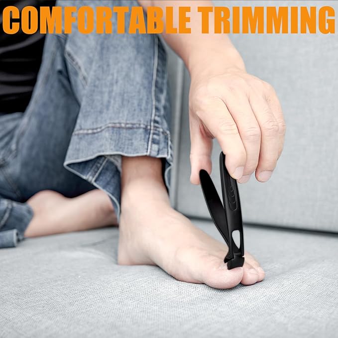 Precision Stainless Steel Heavy Duty Angled Head,Wide Jaw Clippers for Seniors,Ingrown Toenail,Thick Nail.Extra-Long Handle, Slanted Nail Cutter for Men,Women,Pregnant,Elderly.Stocking Stuffers.5Pcs