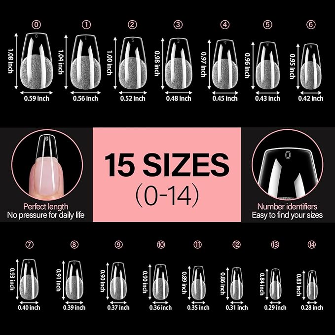 AILLSA Medium Coffin Nail Tips - Full Cover Half Matte Nail Tips 120pcs Pre-filed False Nails Tips, Press on Acrylic Nails for Manicure