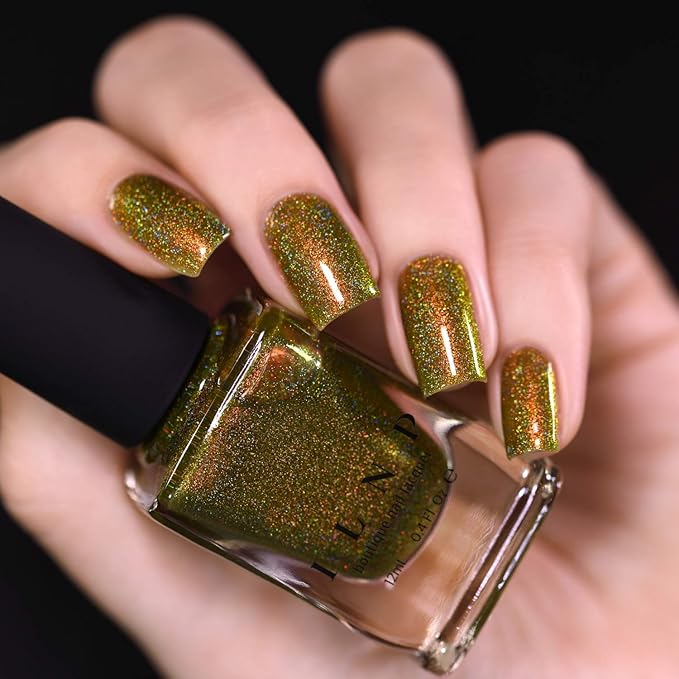 ILNP Legacy - Olive-Yellow Holographic Nail Polish, Ultra Distinct, Chip Resistant, Non-Toxic, Vegan, Cruelty Free