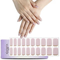 Semi Cured Gel Nail Strips – Real Gel Nail Polish Wraps for Brittle Nails | Waterproof Long Lasting Easy Peel-Off Removal | Hema-Free | 20-Piece Golden Pink Salon Kit with File & Stick
