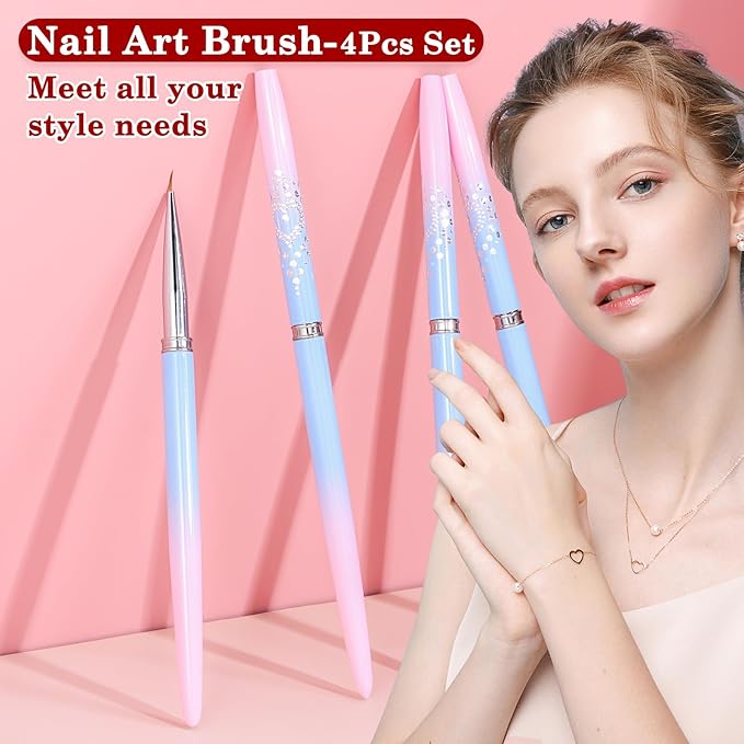 for OPI Nail Polish Remover, 4PCS Nail Clean UP Brushes for Cleaning Polish Mistakes on the Cuticles, Acetone Resistant Nail Brush for Nail Art and Designs