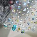 Christmas Nail Stickers 3D Self Adhesive Blue Snowman Nail Art Stickers 5D Embossed Christmas Tree Nail Decals Winter Snowflake Nail Art Supplies Xmas Holiday Nail Design for Women Girls 1 Sheets