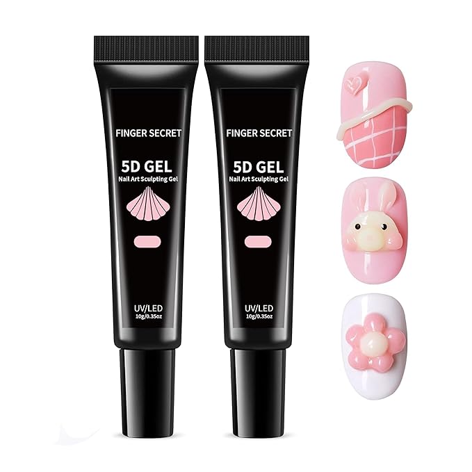 5D Nail Art Sculpting gel Kit-2PCS 10g/0.35floz Unleash Your Creativity in Art Sculpting 5D Nail Gel Dimensional designs Ideal for both professional and Home DIY