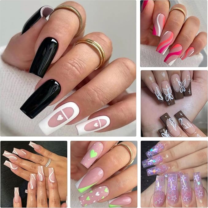 LoveOurHome 600pc Medium Square Fake Nail Tips, Clear Press on Nails Square Acrylic Nail Full Cover False Fake Nails Medium Soft Gel Nail Tips Artificial Fingernails for Gel Nail Extension