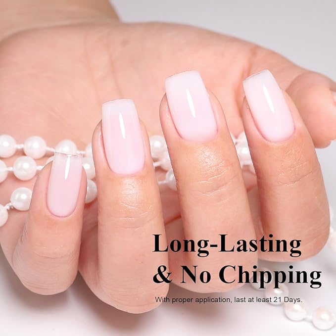 Imtiti 10ml Milky White Gel Nail Polish Long Lasting Soak Off UV Led Jelly Gel Polish Salon DIY at Home Gift for Women 1Pcs