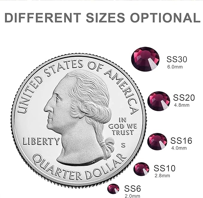 Blinginbox 1440 Pieces SS16/3.8-4mm Flat Back Crystal Rhinestones Round Gems for Nail Art,Dk.Amethyst