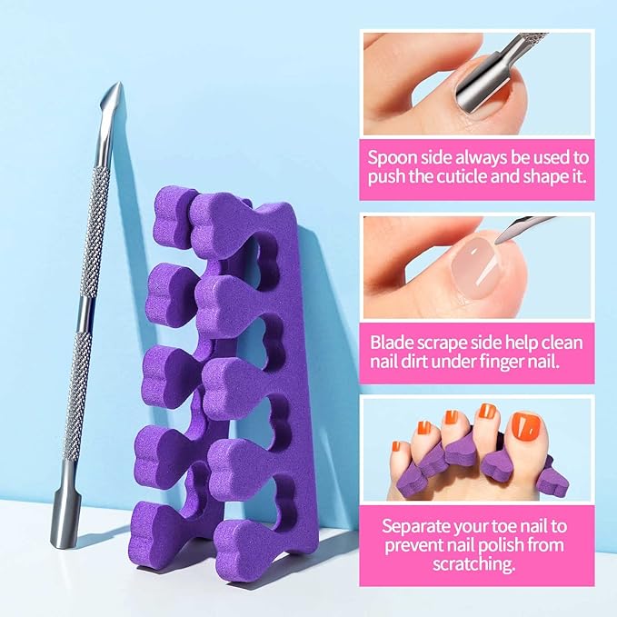 Teenitor 120pcs Natural Toe Nail Press ons, Press On Toenails for Women with Nail Glue, Toe Nail Tips Toe Press on Nails Fake Toenails Toe Tips