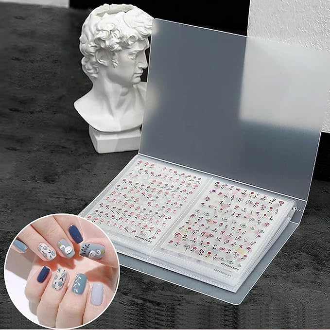 Nail Sticker Album Storage Book 144 Slots Nail Art Decals Stickers Holder Organizer Display Book Collecting Album- No Stickers Included