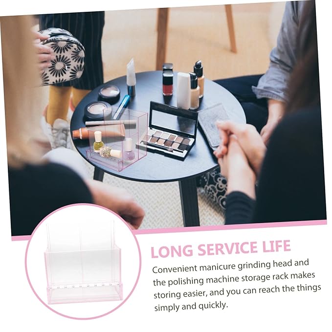 1pc Nail Polishing Machine Storage Holder for Grinding Display Base for Manicure Tools Organizes Your Workspace Suitable for Home Elegant Transparent Design