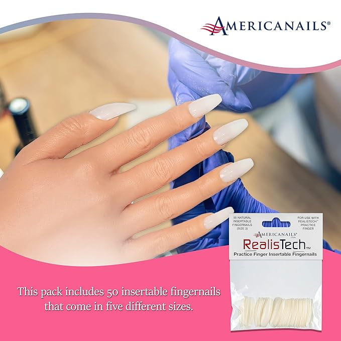 Americanails RealisTech Practice Finger Insertable Fingernails 50ct