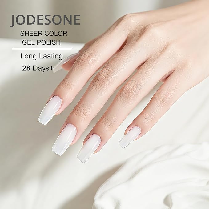 JODSONE 16.5ml Jelly White Gel Nail Polish Crystal Gloss and Long-lasting Makeup Nail Art Design Female DIY Household