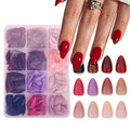 12Packs 360Pcs Almond Press on Nails Tips Short Fake Nails Soft Gel False Nails Solid Color Acrylic Nails Art Almond Nails Tips for Women Girls Manicure Decoration 15 Size - 12 Colors
