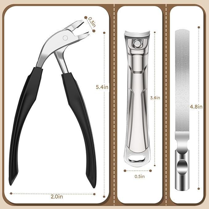 Upgrade Big Long Handled Toenail Clippers for Thick Nails for Seniors, Slanted Angled Head Large Toe Nail Clippers with Catcher, Wide Opening Sharp Precision Finger Nail Cutter for Men Women
