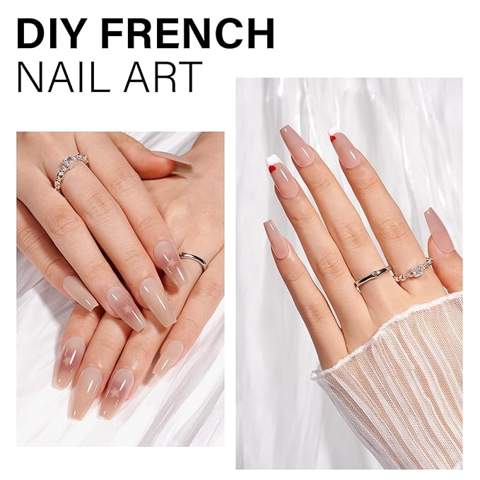 AILLSA RealFit Nude Tone Mixed Color Press On Nails 4 in 1 Pre-Shaped Nail Tips Medium Coffin Full Cover Fake Nails Extension Natural Gel Tips Easy to Apply For Nail Art DIY 140 PCS