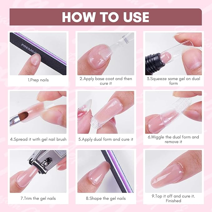 Makartt Hema-Free Poly Nail Gel 50ML Strong Builder for Nails, Rose Nude Pink Color for Extension, Multifunctional Strengthener Hard Gels Long-Lasting DIY at Home Salon