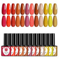 Classic Gel Nail Polish Set, 12 Colors Nude Gray Pink, Nail Polish Gel Manicure Kit (Summer Sun, 12pcs)
