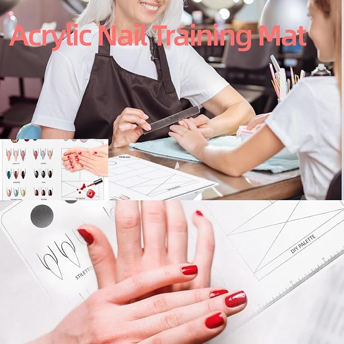 Nail Practice Mat, Silicone Nail Training Sheet for Stamping Nail Art Decal Salons Home DIY Manicures Tool