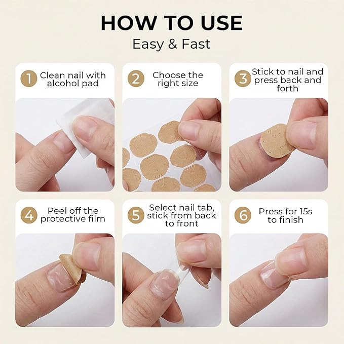 80 Sheet (1920PCS) Press on Nail Adhesive Tabs, 12 Sizes Waterproof Breathable Double-Sided Jelly Nail Glue Stickers