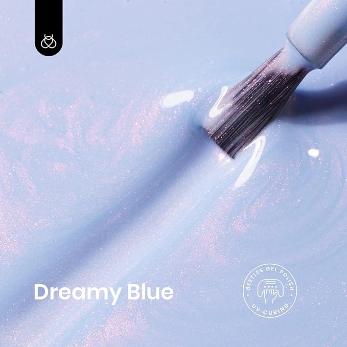 Beetles Periwinkle Gel Nail Polish, 15ml Dreamy Blue Pastel Mauve Lilac Royal Blue Aquamarine Lavender Spring Gel Nail Polish, Soak Off UV Nail Art Manicure Salon DIY Design Gift for Women
