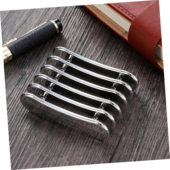 2Pcs Mini Nail Art Pen Holder Metal Stand Silver and Gold Nail Brush Rest Organizer for Manicure Tools Portable Tech Supplies