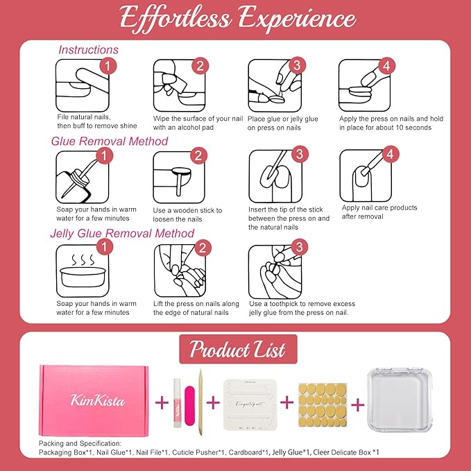 Handmade Acrylic Press On Nails Almond, Red Press On Nails Medium, Flower 3D Nails French Tip Star Bubble Preal For Women Gift, Reusable Stick On Fake Nails Kit With Nail Glue (Romantic Floral-M)
