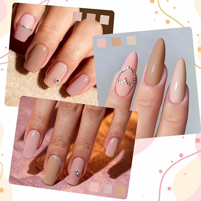 Professional Acrylic Nail Powder Kit - 6 Colors for French Extensions & 3D Nail Art, No Lamp Needed, Non-Yellowing, Bubble Free, Long Lasting Salon Quality Powder