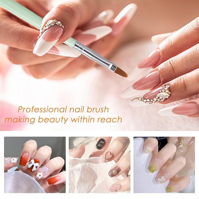 6PCS Nail Art Brushes Set, Nail Brushes for Nail Polish Nail Design Brush Gel Nail Brush for Nail Extension Nail Art Liner Brush Nail Dotting Pen Tool (N6 MKL)