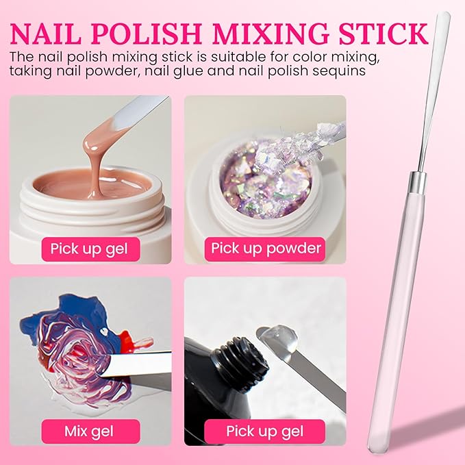 Nail Art Brushes Set with Brush Stand Nail Sculpture Pen Dotting Tools For Paint 3D Nails,Nail Design Brush for Acrylic Gel Dip Powder Nail Extensions,French Manicure,for Home Salon (Pink)