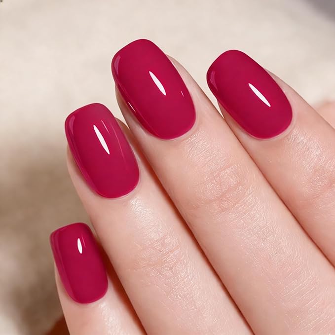 MAYCHAO 15ML Red Berry Gel Nail Polish, Rose Berry Gel Polish Soak Off UV LED Curing for Nail Art Starter Manicure Salon DIY at Home, 0.5 OZ