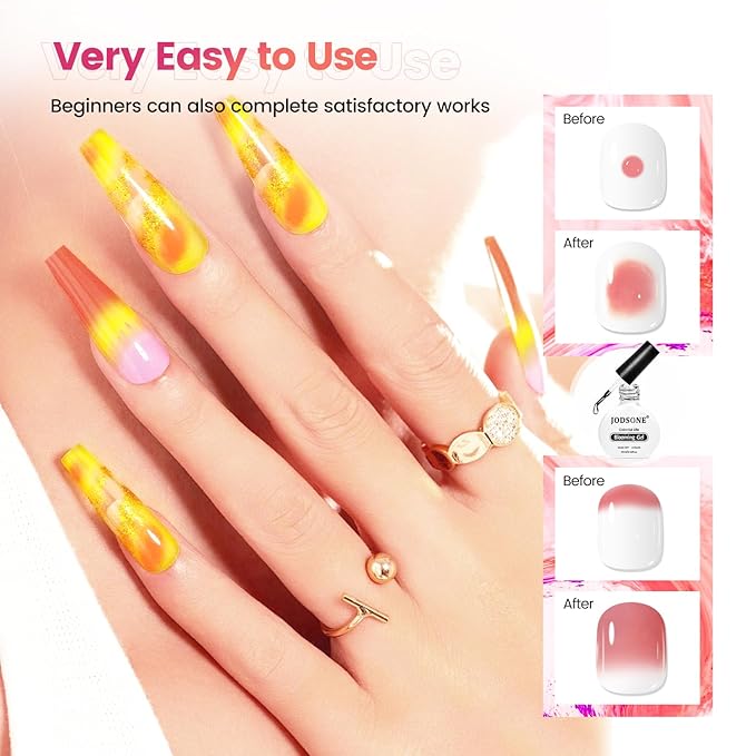 JODSONE 10ML Blooming Gel Nail Polish Clear Marble Nail Nail Art Accessories for Spreading Effects, Floral Print, Watercolor Design for Women