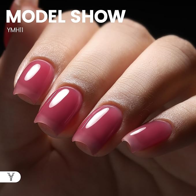 50g Builder Gel for Nails, Long-Lasting Soak-Off Nail Extension Gel for Beginners & DIY Home Salon Manicure(YMH11-Red)
