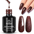 Beetles Brown Glitter Gel Nail Polish, 15ml Chocolate Brown Jazz Club Soak Off Gel Polish Nail Art Manicure Salon DIY Gift for Women