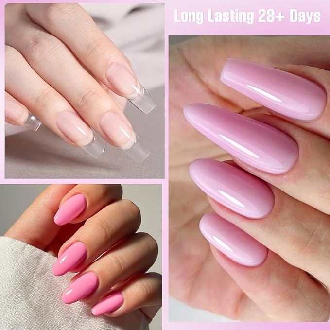 MTSSII 10PCS 3D Builder Gel Kit - White Pink Non-Sticky Hand Extension Gel with Silicone Pen for Nails Brown Purple Nail Polish Design Manicure Salon Supplies