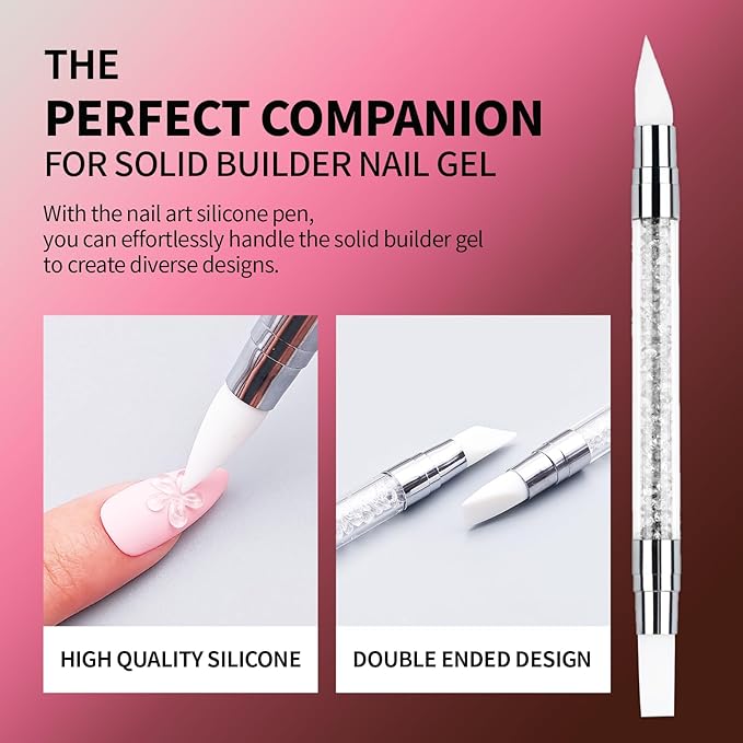 3D Gel Nail Art Kit-Solid Builder Gel for Nails 3D Sculpting Carving Building Modeling Hard Extension for Beginner DIY Salon at Home Cured Needed