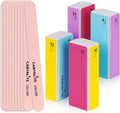 Canvalite Nail Files and Buffers, Shapes/Smooths/Shines Multi-Functional File & Polishing Buffing Block with 100/180 Grit Emery Boards, 14pcs Manicure Kit Natural Nail Care