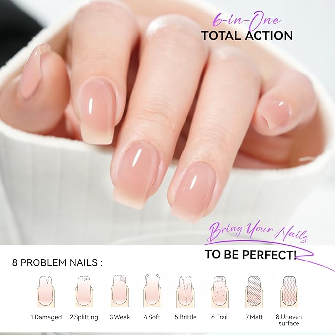 16ml Nail Polish Strengthener and Growth: Jumbo Size Pink Nail Hardener Polish Extra Strong for Damaged Nails - Nail Repair Polish Base Coat for Weak Thin Fingernail - Daily Nail Care for Gift