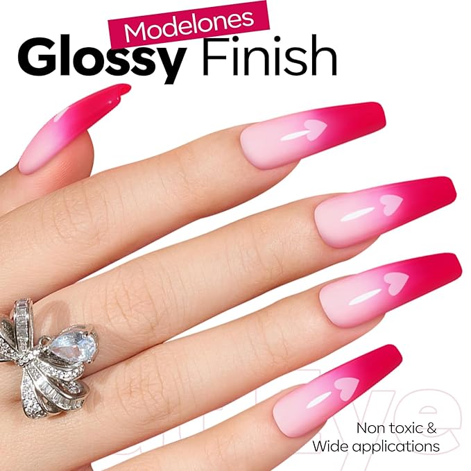 modelones Dark Pink Gel Polish Rosy Mulberry Pink Gel Nail Polish Soak Valentine Off LED Nail Art DIY Nail Manicure 15ML