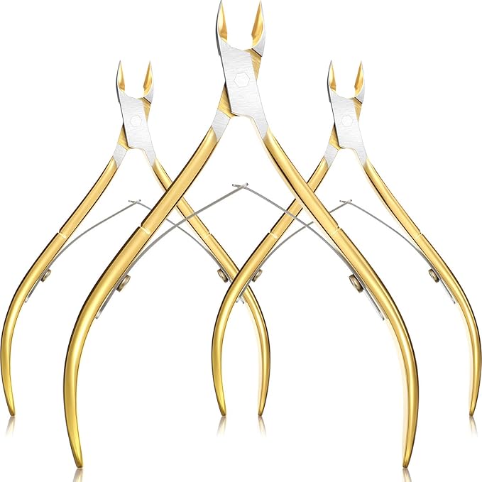 Mudder 3 Packs Cuticle Trimmer Nippers Cutter Tool Stainless Steel Nail Cuticle Scissors Remover with Pointed Blade Scissors Pedicure Manicure Tool for Fingernails and Toenails Nails Care