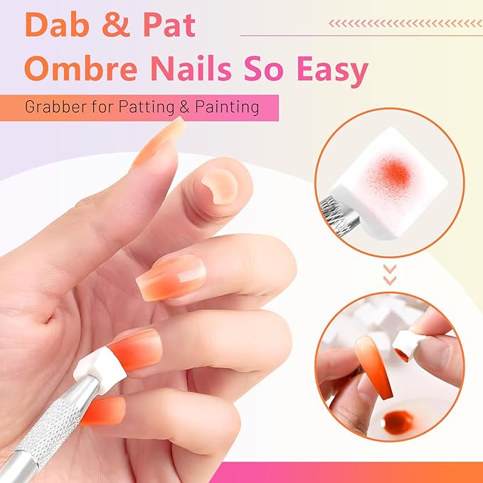 ABAC 24 Color Solid Gel Nail Polish,Ombre Gel Nail Polish,Pat Paint Nail Gel - Rainbow Shades Yellow/Ocean Blue Hema-Free w/Brush,LED Curing for Everyday Wear,Party Nails Pro Salon DIY Set