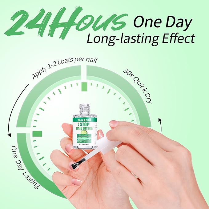 Nail Biting Treatment For Kids, Nail Biting Prevention, No Bite Nail Care, Thumb Sucking Deterrent For Ages 3+, 0.5 fl oz (10ml)