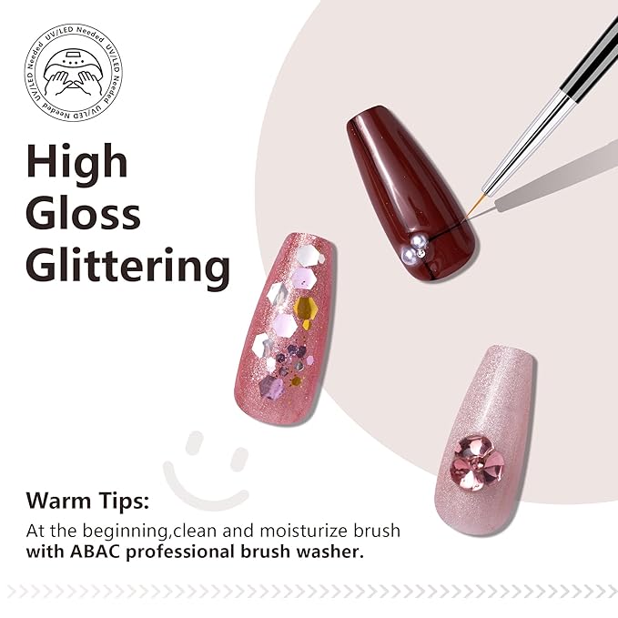 ABAC Solid Gel Nail Polish,Ombre Gel Polish,Pat Paint Nail Gel Polish 24 color,Hema-free White Nude Pink,Brown Skin Tone Gel Polish Kit W/Nail Art Brush Soak Off LED Gel Nail Kit Manicure DIY Home