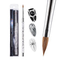 PANA 3D Kolinsky Nail Art Brush - Silver Glitter Handle, Size 5 - Acrylic Nail Art Sculpture Brush for Manicures Pedicure Salon Professional or Beginner