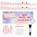 16 Sizes Press on Nails Kit for Kids - 32 Pieces French Almond Fake Nail Tips for Girls 8-12 Years Old with Jelly Nail Adhesives & No-Lamp Nail Glue, Birthday Christmas Gifts(Rose Pink French)
