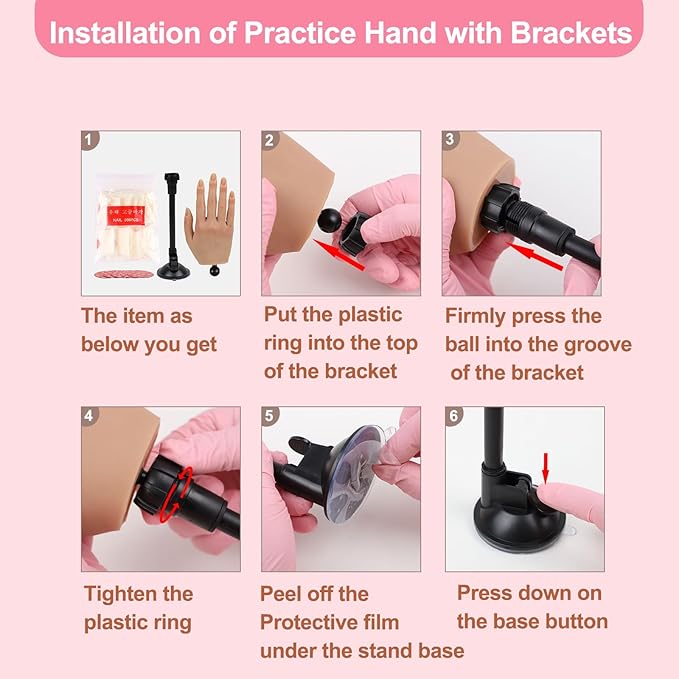 Nail Practice Hand for Acrylic Nails with 516 Pcs Nails, Silicone Fake Hands to Practice Fake Nails Mannequin Hand for Nails Practice and Nail Art Single Right Hand Nude