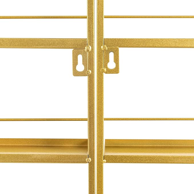 Nail Polish Rack Wall Mount, 5 Tiers Nail Polish Bottle Holder, 200 Bottles Organizer Shelf, Storage Display Holder for Home Salon Business Spa (Gold)