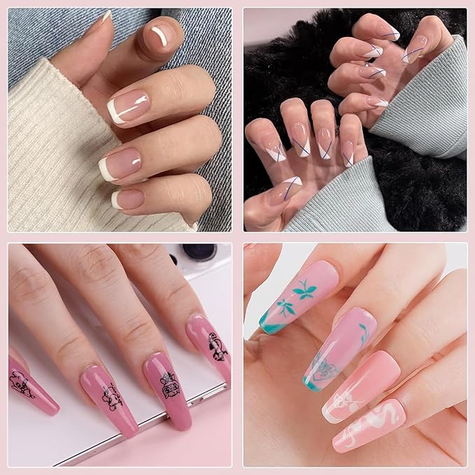 Biutee Nail Art Stamping Plates Set 10PCS French Line Stamp Templates, Nail Stamping Kit with Silicone Nail Stamper for DIY Print Manicure Salon Design Gift In Home