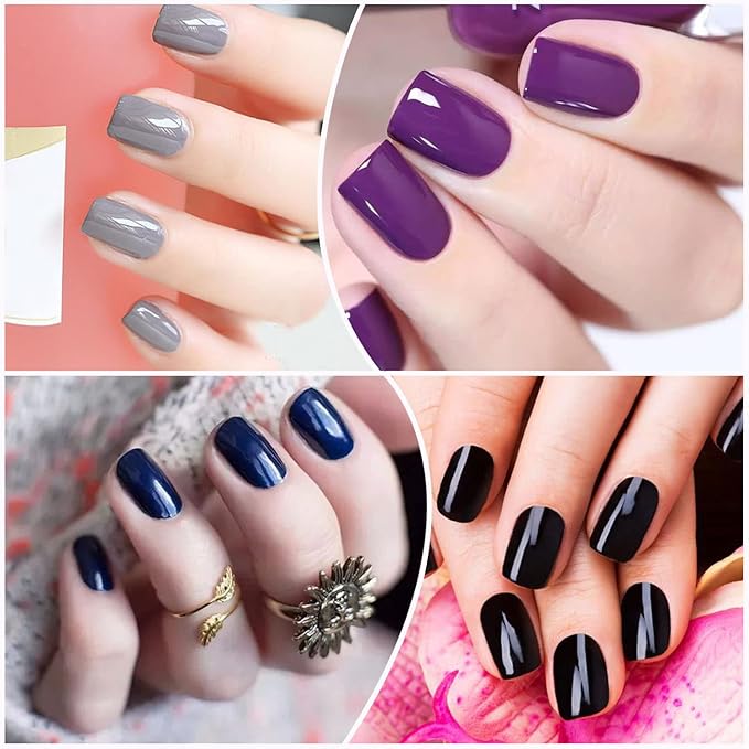 WOKOTO 20 Sheets 280 Pieces Dark Solid Nail Polish Strips For Women Solid Gel Nail Stickers Nail Polish Wraps Black Nail Stickers Full Nail Wraps Stick On Nails Polish Stickers Press On Gel Nails